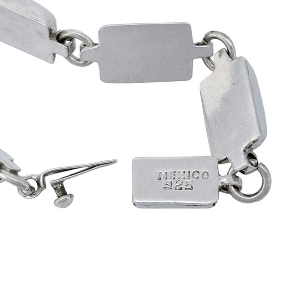 Vintage Mexico Sterling Silver 925 10mm Pink Howlite Link Bracelet 7.5" - Picture 3 of 6